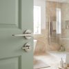 Complete Gio Door Handle Pack - Heavy Duty Tubular Bathroom (Plain Thumb Turn) - Satin Nickel - 102mm / 3-inch Hinges - JE-E32B2-SN