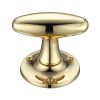 Zoo Hardware Extended Oval Mortice Knob Furniture 60mm Rose dia. - Polished Brass