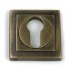 Burnished Brass Round Euro Escutcheon (Square)