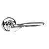 Mediterranean Malta Lever Door Handle on Round "C" Rose - Polished Chrome