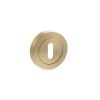 STATUS Key Escutcheons on Round Rose - Satin Brass