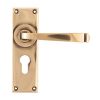 Polished Bronze Avon Lever Euro Lock Set