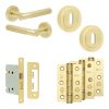Complete Venice Door Handle Pack - Sashlock - Satin Brass - 76mm / 3-inch Hinges - JE-F8B8-SB