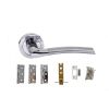 Atlantic Swell Door Pack Bundle (2.5" Latch, 3"x2" Hingesx3) - Satin Chrome/Polished Chrome