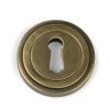 Burnished Brass Round Escutcheon (Art Deco)