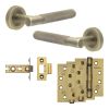 Complete Bari Door Handle Pack - Internal Doors - Antique Brass - By Frelan Hardware - JE-D1A-AB