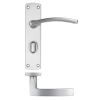 Zoo Hardware Toledo lever on bathroom backplate - Satin Chrome