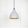Hammered Brass Brindley Pendant in Birch
