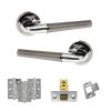 STATUS Tennessee Door Handle Pack (Latch Set - 2.5" CE Latch, 3" Fire Rated Hinges x3) - Black Nickel/Polished Chrome