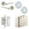 Complete Gio Door Handle Pack - Sashlock - Satin Nickel - 65mm / 4-inch Hinges - JE-E7A8-SN