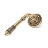 Aged Brass Reeded Lever on Rose Set - Unsprung