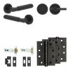 Complete Bloom Door Handle Pack - Heavy Duty Tubular Bathroom (Plain Thumb Turn) - Matt Black - 102mm / 4-inch Hinges - JE-B32A2-MB