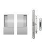 AGB Wave Flush Door Handle & Euro Profile Lock Set - Satin Chrome