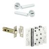 Complete Hex Door Handle Pack - Internal Doors - Polished Chrome - 76mm / 4-inch Hinges - JE-C3A-PC