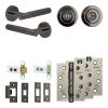 Complete Venice Door Handle Pack - Heavy Duty Tubular Bathroom (Standard Thumb Turn) - Black Nickel - 64mm / 4-inch Hinges - JE-F30A3-BN