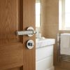 Complete Classic Door Handle Pack - Heavy Duty Tubular Bathroom (Standard Thumb Turn) - Polished Chrome - 64mm / 4-inch Hinges - JE-A30A3-PC
