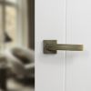 Forme Crystal Lever Door Handle on Minimal Square Rose - Yester Bronze (Pair)