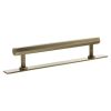 Millhouse Brass Pennington Hexagonal T-Bar Cabinet Pull Handle on Backplate 160mm - Antique Brass