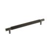 Millhouse Brass Thomson Knurled Cabinet Pull Handle 225mm CTC x 20mm - Urban Bronze