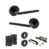 STATUS Alabama Door Handle Pack (3 Lever Lock Set - 2.5" CE Sashlock, 4" Slim Knuckle Hinges x2) - Matt Black