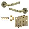 Complete Midtown Door Handle Pack - Internal Doors - Antique Brass - By Frelan Hardware - JE-G1B-AB