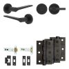 Complete Gio Door Handle Pack - Heavy Duty Tubular Bathroom (Plain Thumb Turn) - Matt Black - 102mm / 3-inch Hinges - JE-E32B2-MB