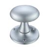Zoo Hardware Oval Mortice Knob Furniture 60mm Rose dia. - Satin Chrome