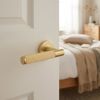 Complete Venice Door Handle Pack - Internal Doors - Satin Brass - 76mm / 3-inch Hinges - JE-F3B-SB