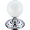 Zoo Hardware Glass Ball Mortice Knob - Frosted 55mm - Polished Chrome