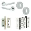 Complete Venice Door Handle Pack - Sashlock - Polished Chrome - 65mm / 3-inch Hinges - JE-F7B8-PC