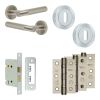 Complete Bari Door Handle Pack - Sashlock - Satin Nickel - 76mm / 3-inch Hinges - JE-D8B8-SN