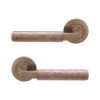Hammered Knurlmond Lever on Rose Matt Antique