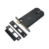 3 Lever Horizontal Bathroom Lock 6" - Matt Black