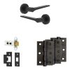 Complete Gio Door Handle Pack - Heavy Duty Latch - Matt Black - 64mm / 3-inch Hinges - JE-E20B-MB