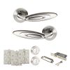 Senza Pari Elisse Door Handle Pack (3 Lever Lock Set - 2.5" CE Sashlock, 4" Fire Rated Hinges x3) - Satin Nickel/Chrome Plate