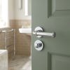 Complete Classic Door Handle Pack - Heavy Duty Tubular Bathroom (Standard Thumb Turn) - Polished Chrome - 64mm / 4-inch Hinges - JE-A30A3-PC