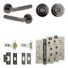 Complete Bari Door Handle Pack - Heavy Duty Tubular Bathroom (Standard Thumb Turn) - Black Nickel - 76mm / 4-inch Hinges - JE-D31A3-BN