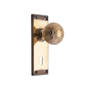 Beehive Knob on Backplate Lock Aged Brass
