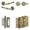 Complete Midtown Door Handle Pack - Bathroom - Antique Brass - By Frelan Hardware - JE-G5B1-AB