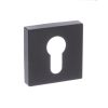 STATUS Euro Escutcheons on S4 Square Rose - Matt Black (Pair)