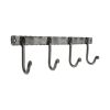Iron Coat Hook Plain 4 leg - Pewter