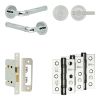 Complete Midtown Door Handle Pack - Bathroom Lock (Knurled Thumb Turn) - Polished Chrome - 65mm / 3-inch Hinges - JE-G5B1-PC