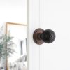 Ebonised Beehive Rim/Mortice Door Knob Matt Antique