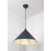 Smooth Brass Hockley Pendant in Soot
