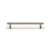 Heritage Brass Cabinet Pull Knurled Design with Plate 128mm CTC Polished Nickel Finish