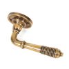 Aged Brass Reeded Lever on Rose Set - Unsprung