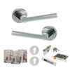 STATUS Nebraska Door Handle Pack (Euro Lock Set - 2.5" CE Sashlock, 4" Fire Rated Hinges x3) - Polished Chrome
