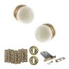 Old English Skipton Door Knob Pack (Lock Set - Horizontal Sashlock, 4" Fire Rated Hinges x3) - Antique Brass