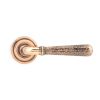 Polished Bronze Hammered Newbury Lever on Rose Set (Art Deco)