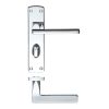 Zoo Hardware Leon lever on bathroom backplate - Polished Chrome